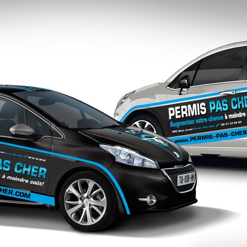 car wrap design for PERMIS-PAS-CHER.COM