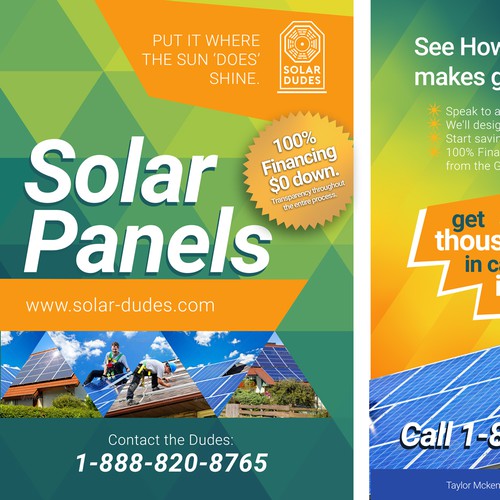 Solar Flyer and Door Hanger for Homeowners