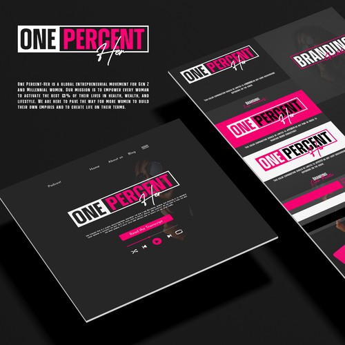 Bold and Iconic logo design for One Percent-Her