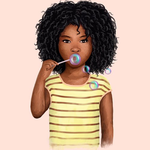 Illustration of an African American girl