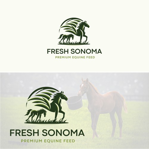  logo for a fresh, premium horse feed