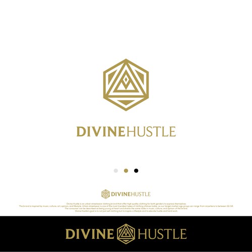 Create a Powerful logo for Divine Hustle, an urban streetwear brand