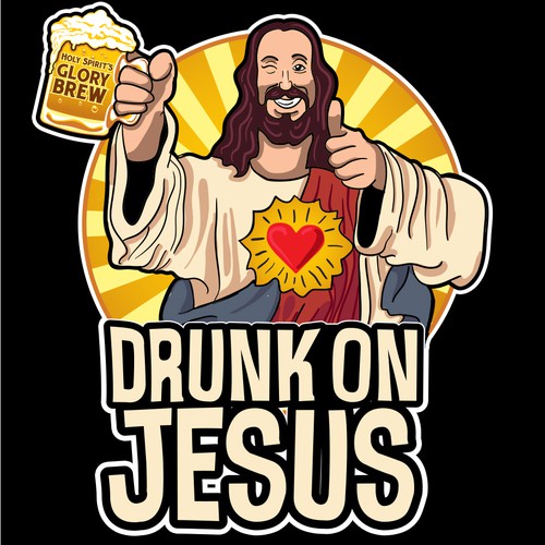 Create a sweet t-shirt design that communicates "Drunk on Jesus"