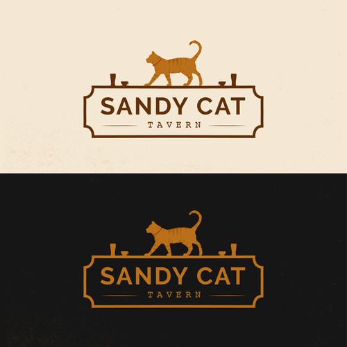 Logo for boarding and cat adoption center serving food and drink.