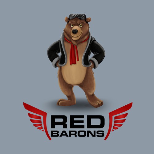 BearMascot in Red Baron
