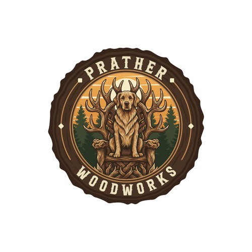 Modern Rustic Logo for Custom Woodworking Brand – Prather Woodworks