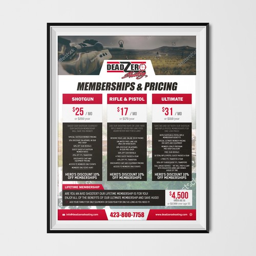 Dead Zero Memberships & Pricing Poster