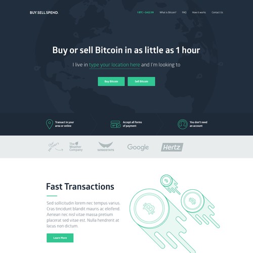 Buy.Sell.Spend Homepage Design