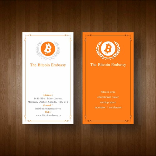 business card for Bitcoin Embassy