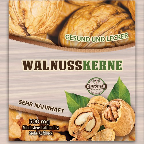 Super Bag labels for Walnuts, new&fresh design,easy to go