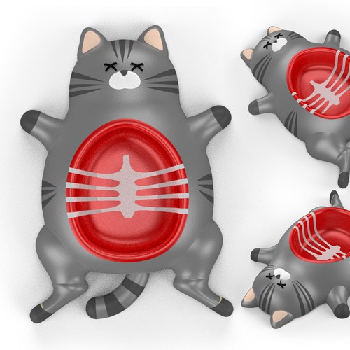 Cat Food Dish that looks like a Cat