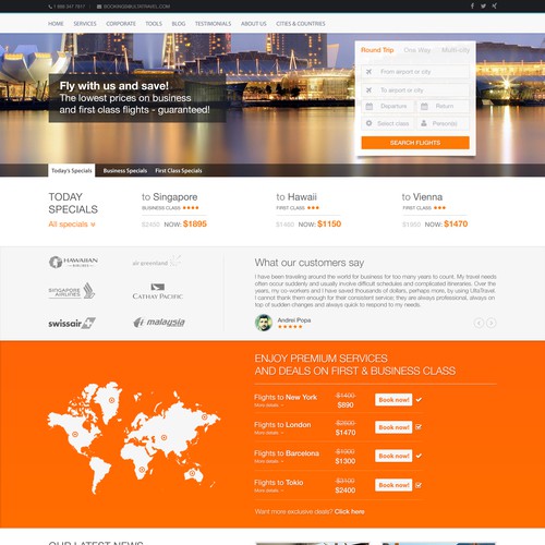 Design Travel Site Front Page