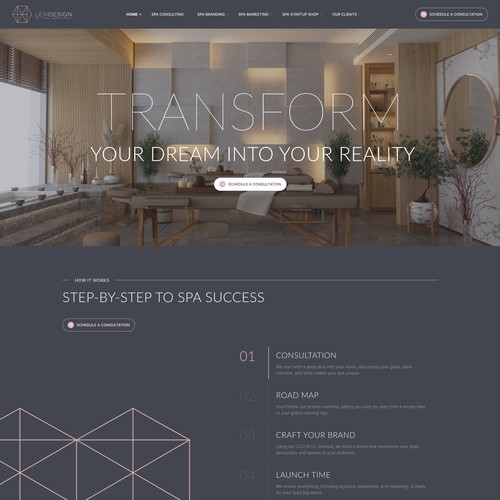 Modern and Professional Spa Consulting Website Design