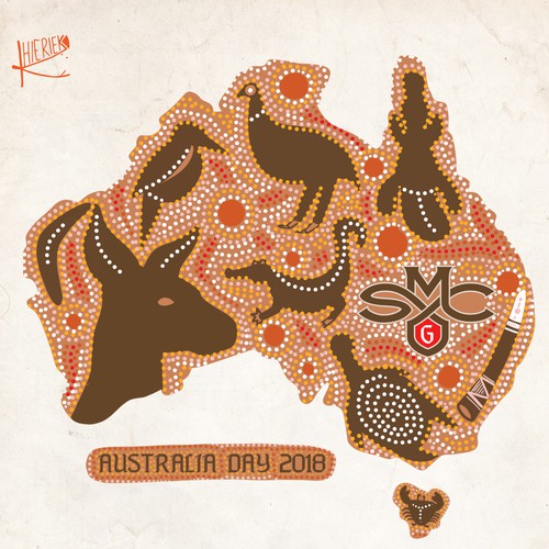 Aboriginal dot art inspired design to celebrate Australia Day