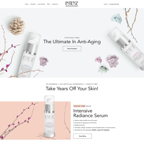 Be Unique! Create A Website For A New Intensive Face Serum