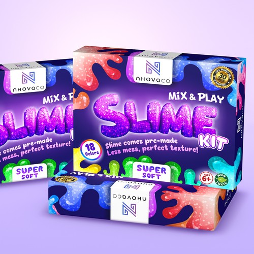 1-to-1 project for Nhovaco slime kit box design 