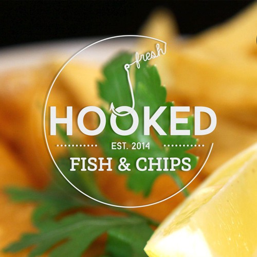 Create a standout logo for a pioneering fish & chips food concept