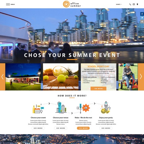 corporate summer event website and logo 