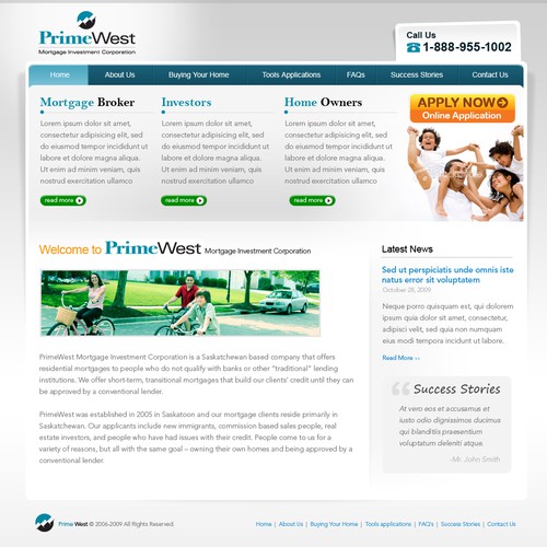 Primewest.ca... Re-design a Mortgage / Financial Website