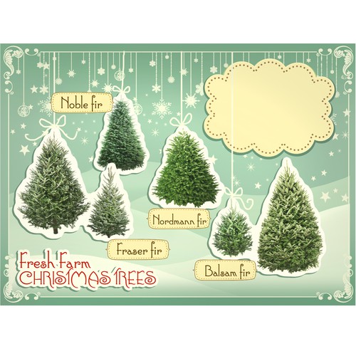 Farm Christmas trees banner