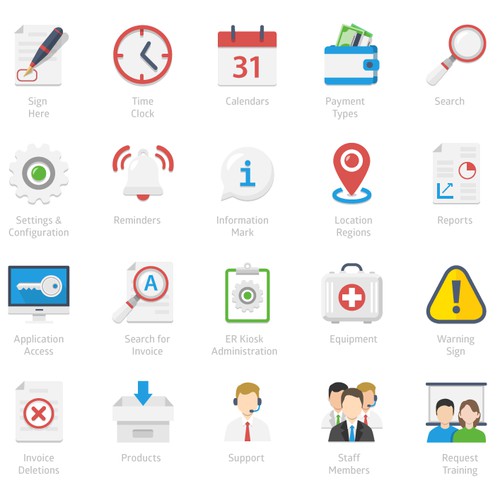 Icons for a web based software