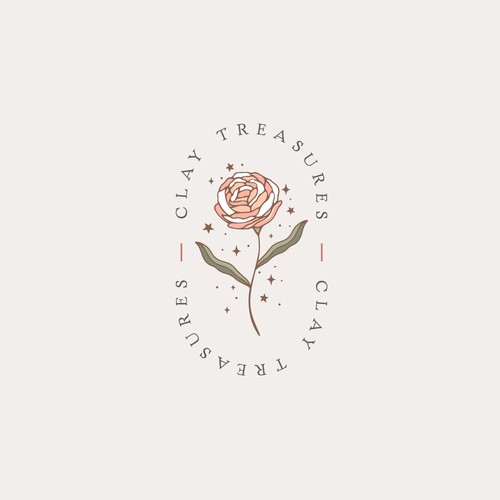 Clay Treasures – Feminine Floral Logo Design