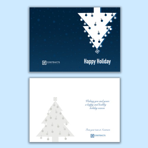 Christmas card with upside-down tree