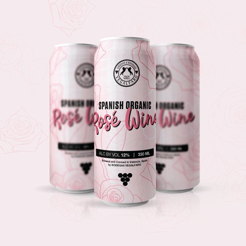Eye-catchy organic rosé wine Can that express Spanish joy
