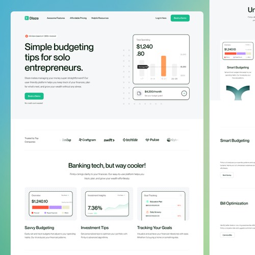 Fintech SaaS Landing Page – Smart Budgeting Platform
