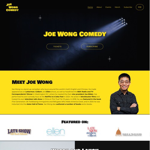 Joe Wong Comedy Website