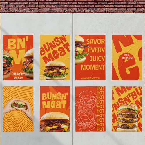 Poster and brand identity design for burger brand.