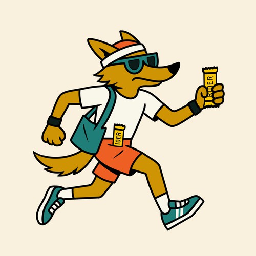 A mascot design illustration for a snack bar product