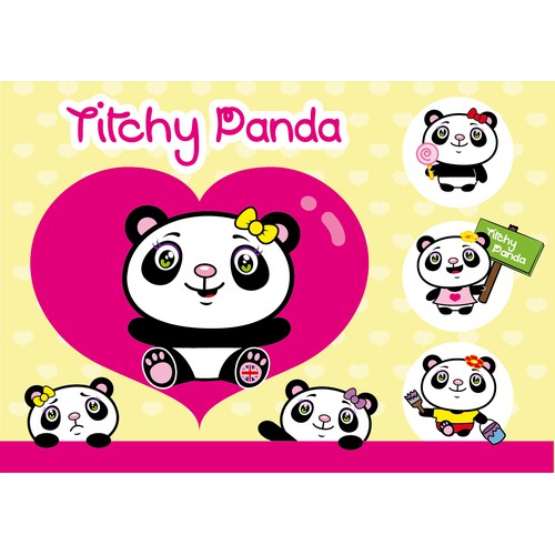 Create a cartoon/character image of a cute Panda