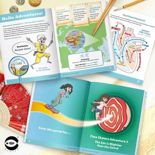 Interior book design and illustrations for Adventure 3 - The Circulatory System by Know Yourself PBC