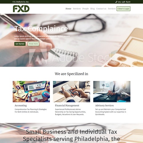 Homepage of accounting firm