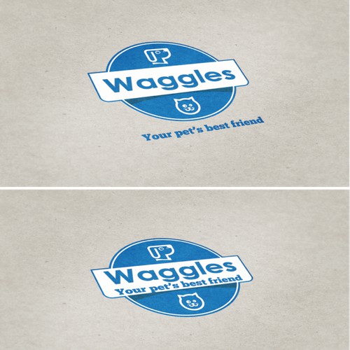 logo and business card for Waggles