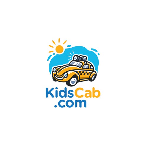 Fun cartoon style logo for KidsCab.com