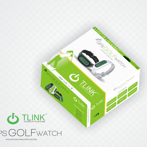 Create modern product packaging for GPS Golf Watch