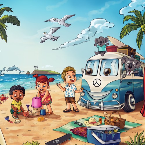 Children book Illustration "Little Danny's Dream Bus"