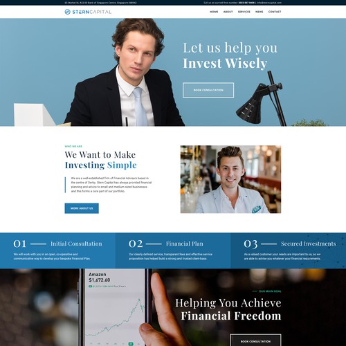 Homepage design for Stern Capital