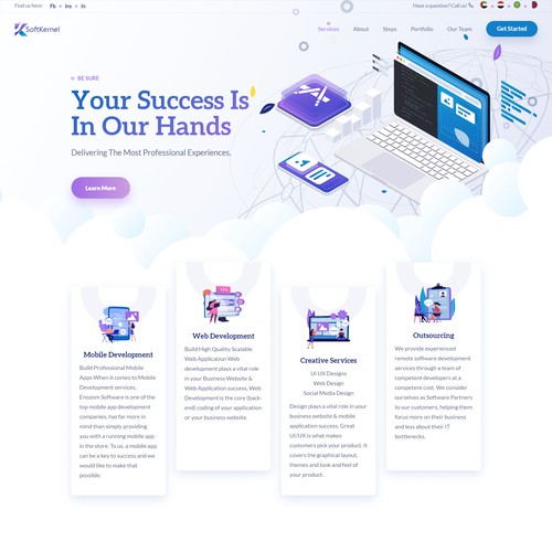 Software landing page