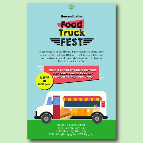 Post card concept for Food Truck Festival