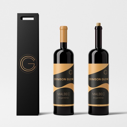 Red wine label and logo