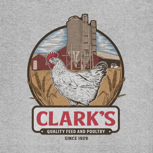 Clark's feed and poultry tshirt design