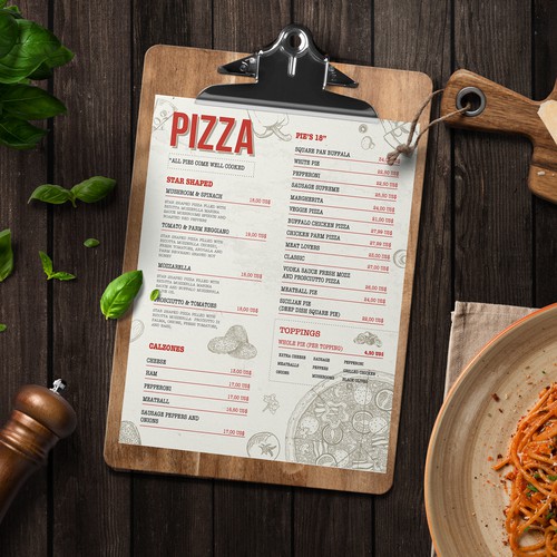 Italian menu