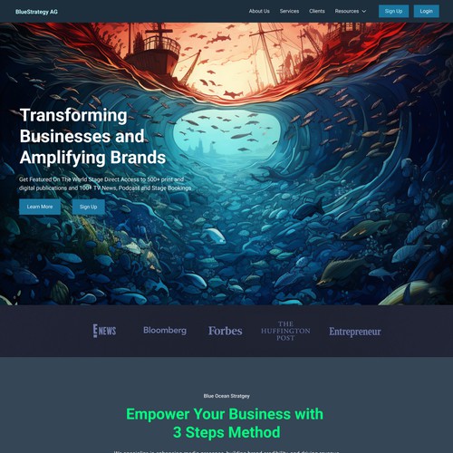 Stratgey website inspired by BlueOcean