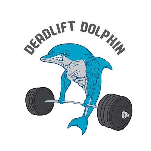 Deadlift Dolphin T-Shirt design