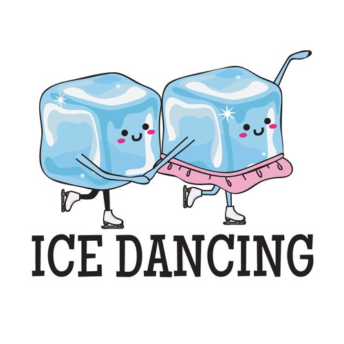 Ice Skating Pun Sticker Design