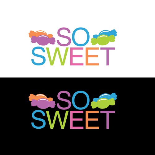 Simple Colorful Logo with wrapped candy icons