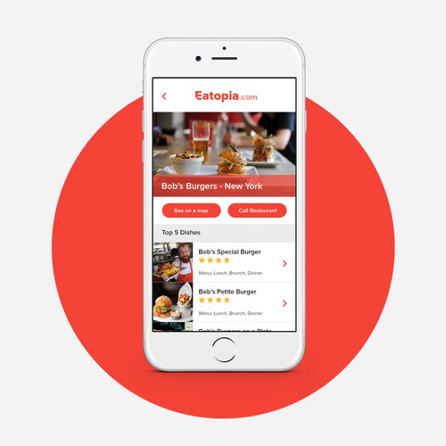 App Design for Restaurant Finder